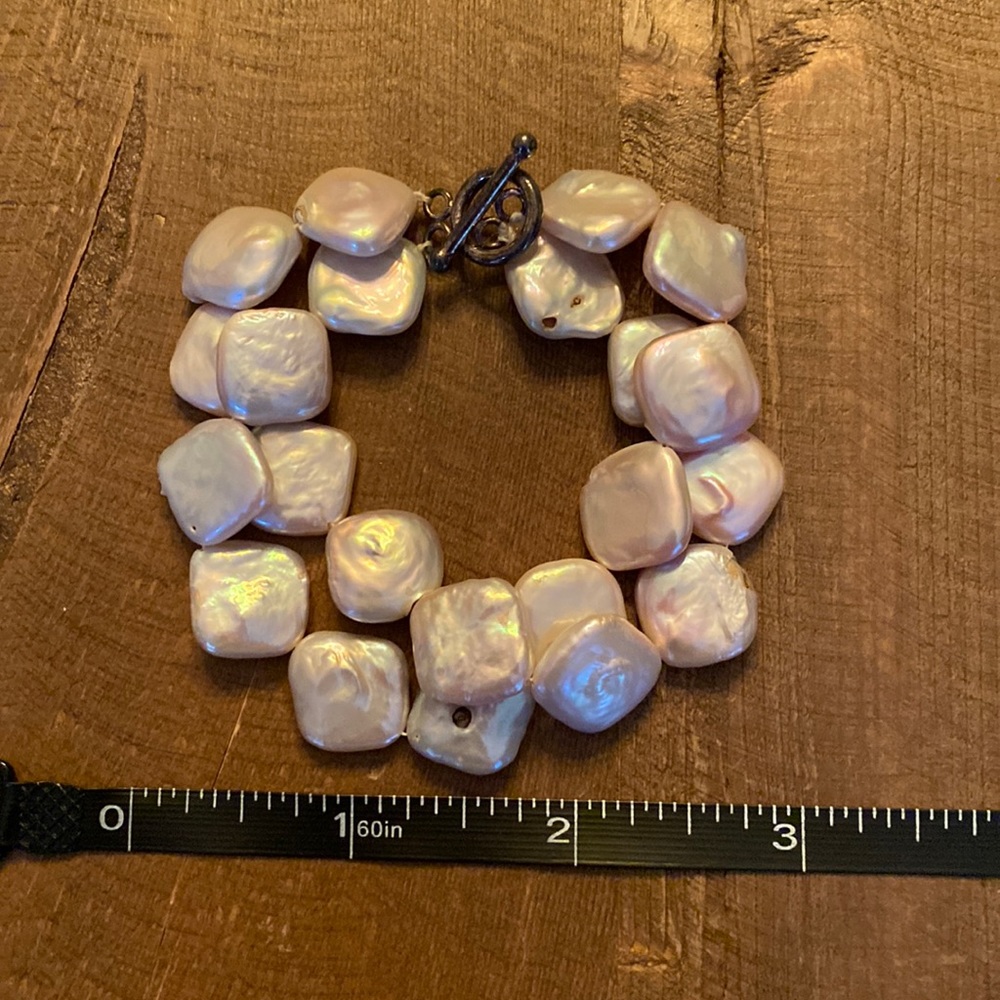 Double strand mother of pearl bracelet